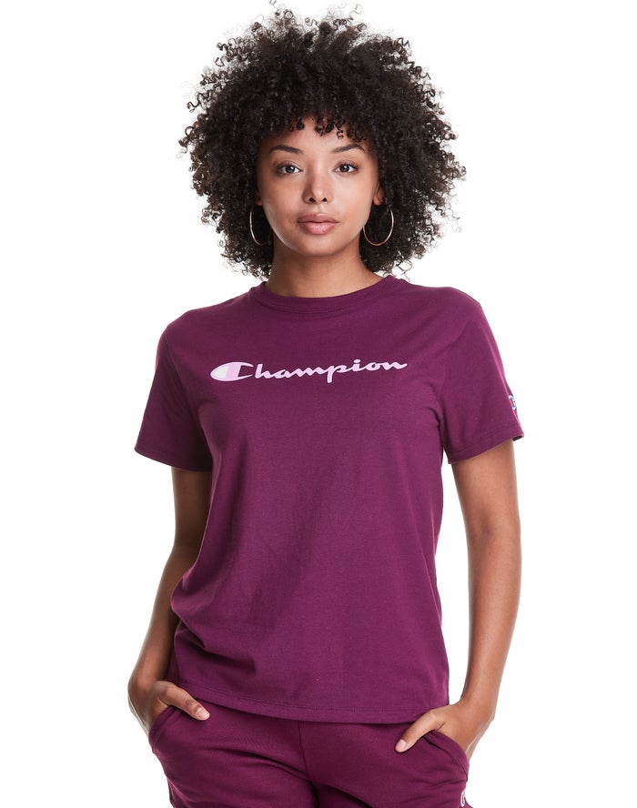 Champion Classic T-Shirt Dames - DonkerPaars - Belgie 2465TOAKZ